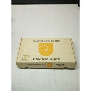Vintage HAMILTON BEACH Scovill ELECTRIC KNIFE Model #297A Brown Wall Mount W/ Or
